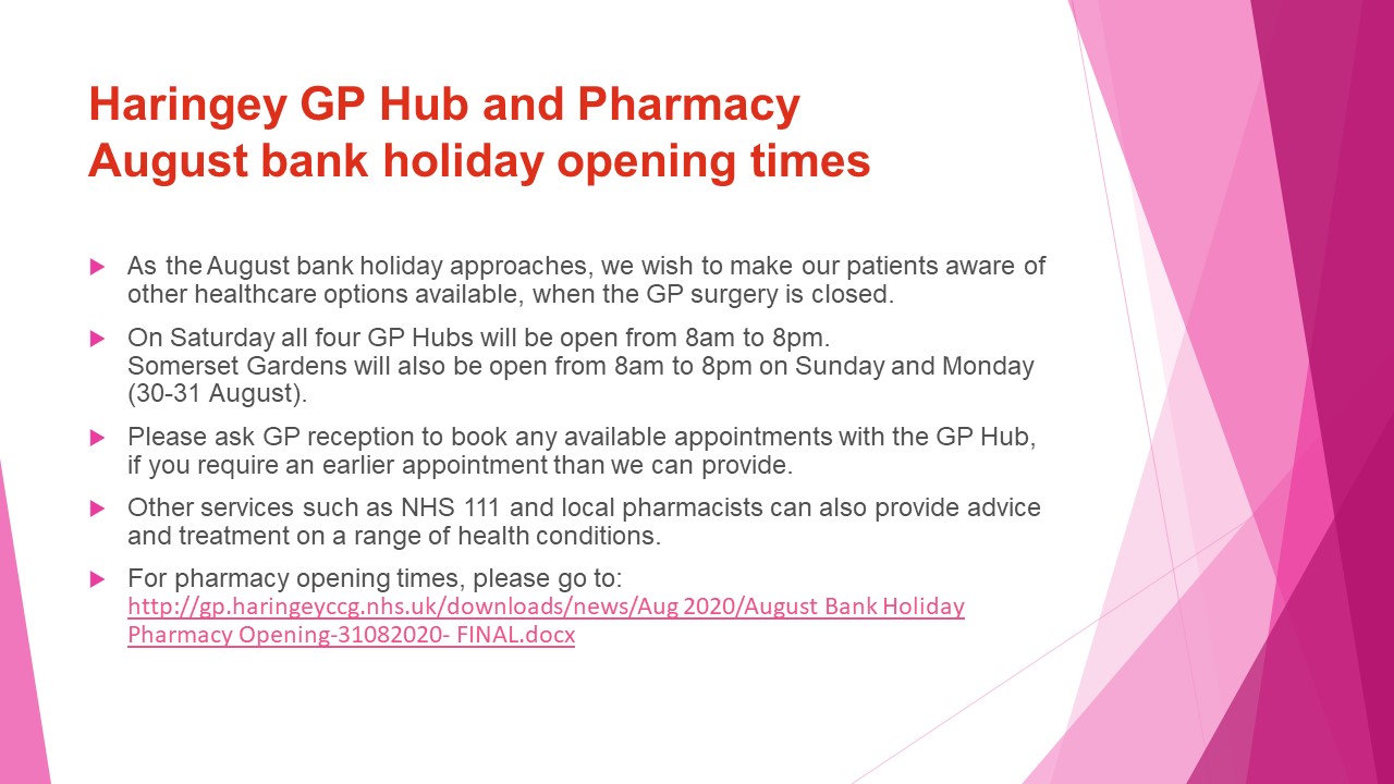 August bank holiday other care options